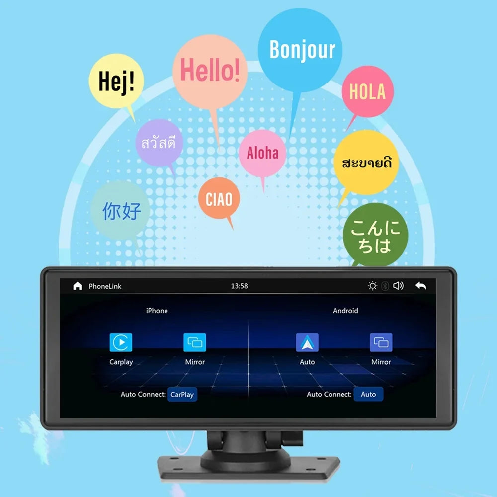 Auto Bluetooth Stereo,Newest Bluetooth/FM Portable Player with Car with Unit Camera Screen Carplay&Android Stereo FM Navigation 9.3 Inch Car Wireless Touch TF Transmitter,AUX, Synchronization/Rear
