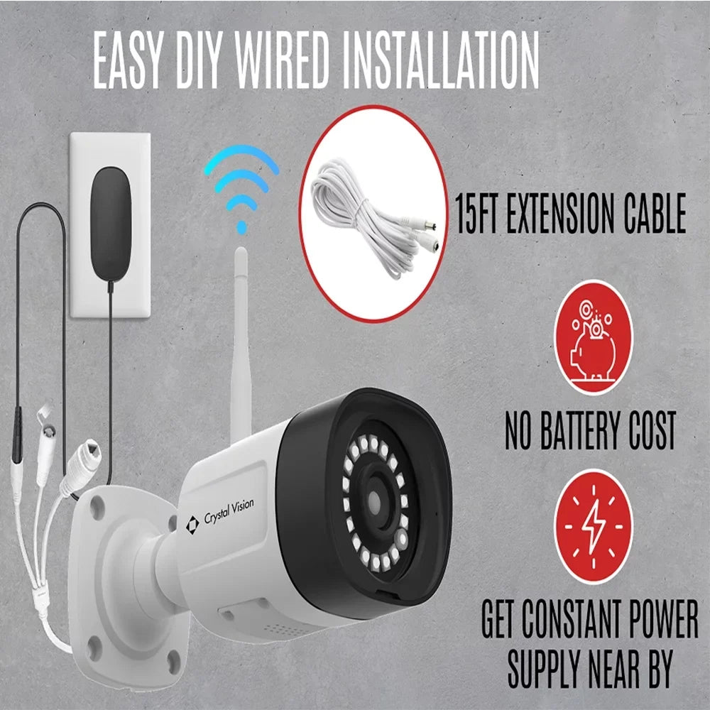 [8CH] Audio w/ Monitor, In Cameras Way System NVR 3MP CCTV Built-In HD 10.1 Floodlight Surveillance Vision Crystal 6X Siren 2 Wireless