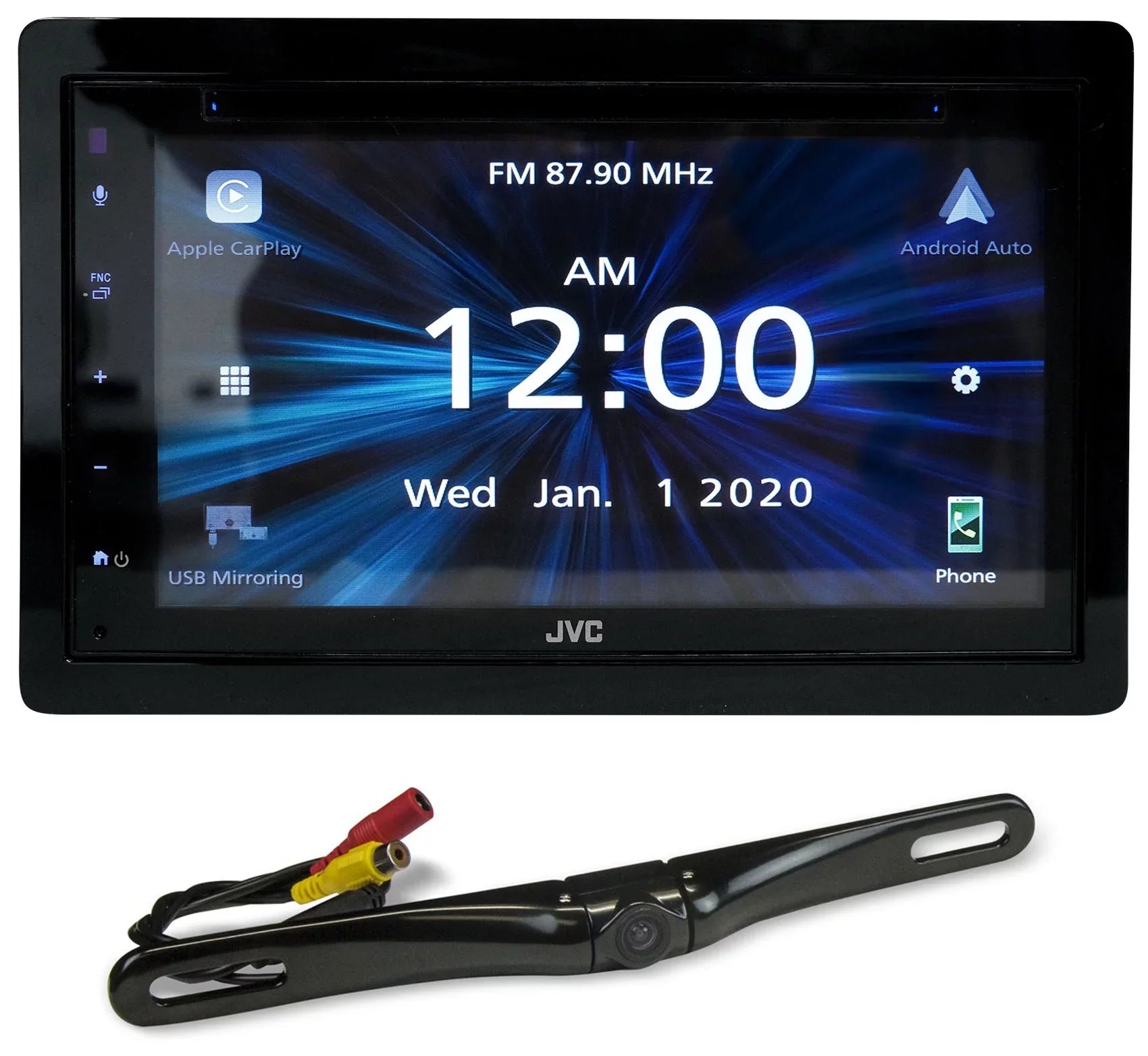 6.8" KW-V660BT Monitor JVC DVD Carplay/Bluetooth/Android Receiver+Backup Car Cam