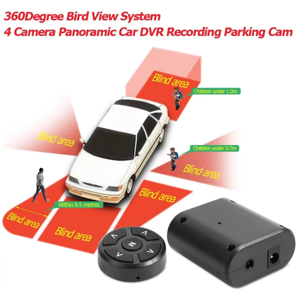 Car 5in DVR Recording Bird 360 System with Camera Degree Jocestyle Cam 4 View Monitor