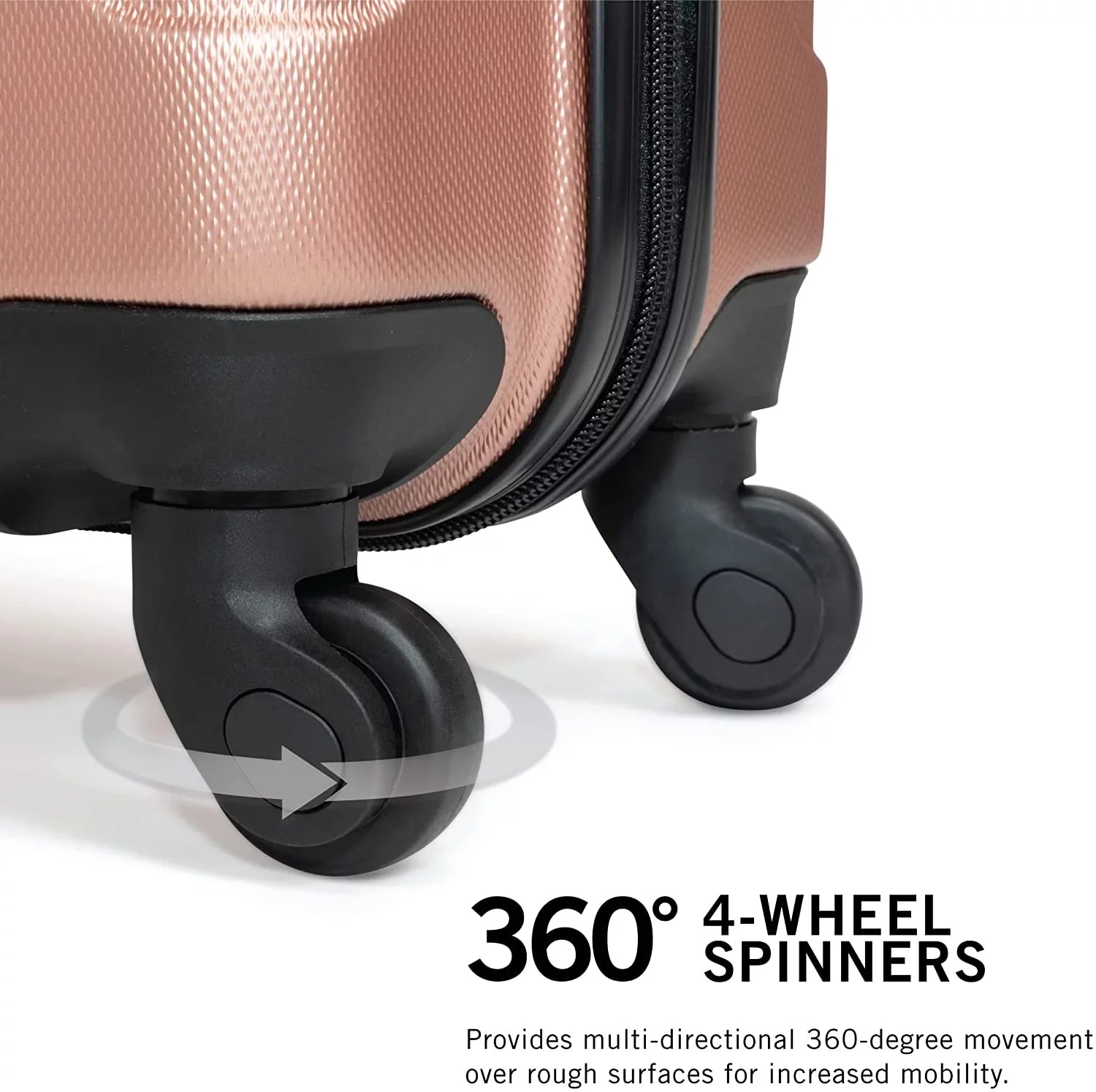 REACTION 24-Inch Bounds Suitcase, Durable Rose Size 4-Wheel Of Gold, Cole Checked Out Hardshell Lightweight Cabin Kenneth Travel Spinner