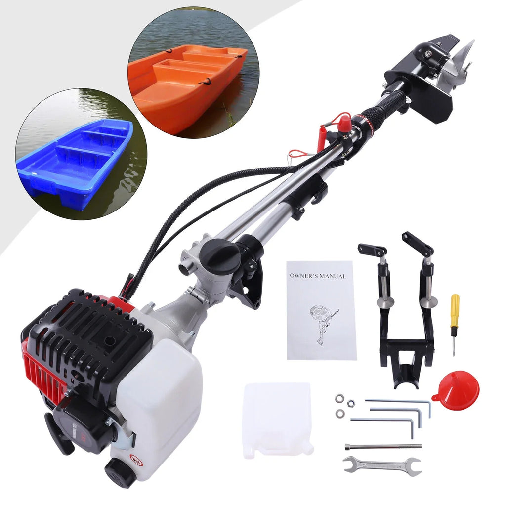 2.3 Stroke Shaft Boat Long Gas-Powered HP 52CC Engine 2 Outboard Motor Trolling