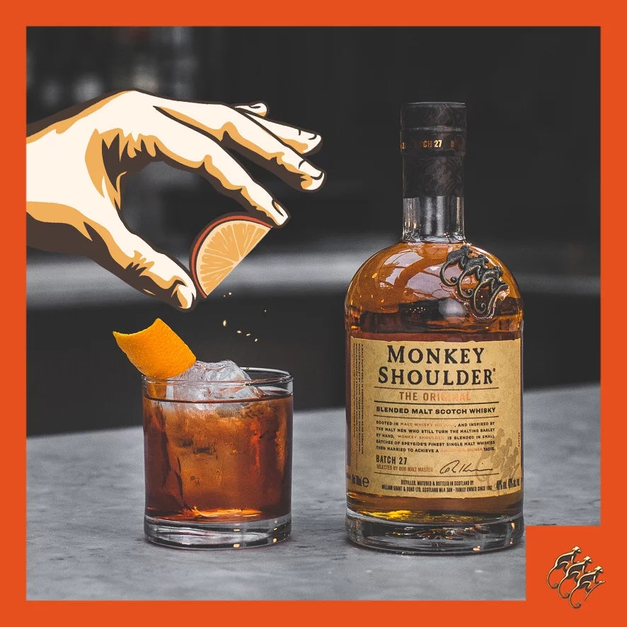 Whisky, Scotch Glass Proof 750ml Monkey 43% Bottle, Shoulder 86 ABV