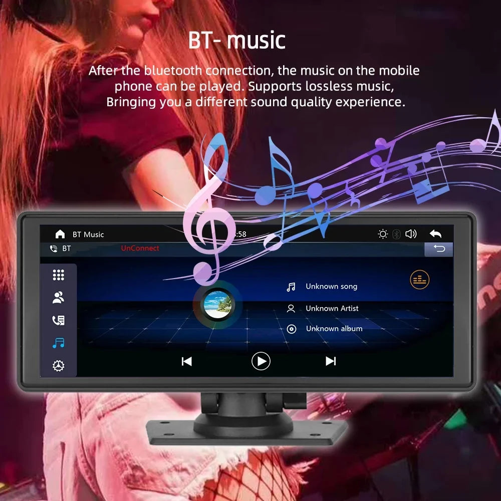 Auto Bluetooth Stereo,Newest Bluetooth/FM Portable Player with Car with Unit Camera Screen Carplay&Android Stereo FM Navigation 9.3 Inch Car Wireless Touch TF Transmitter,AUX, Synchronization/Rear