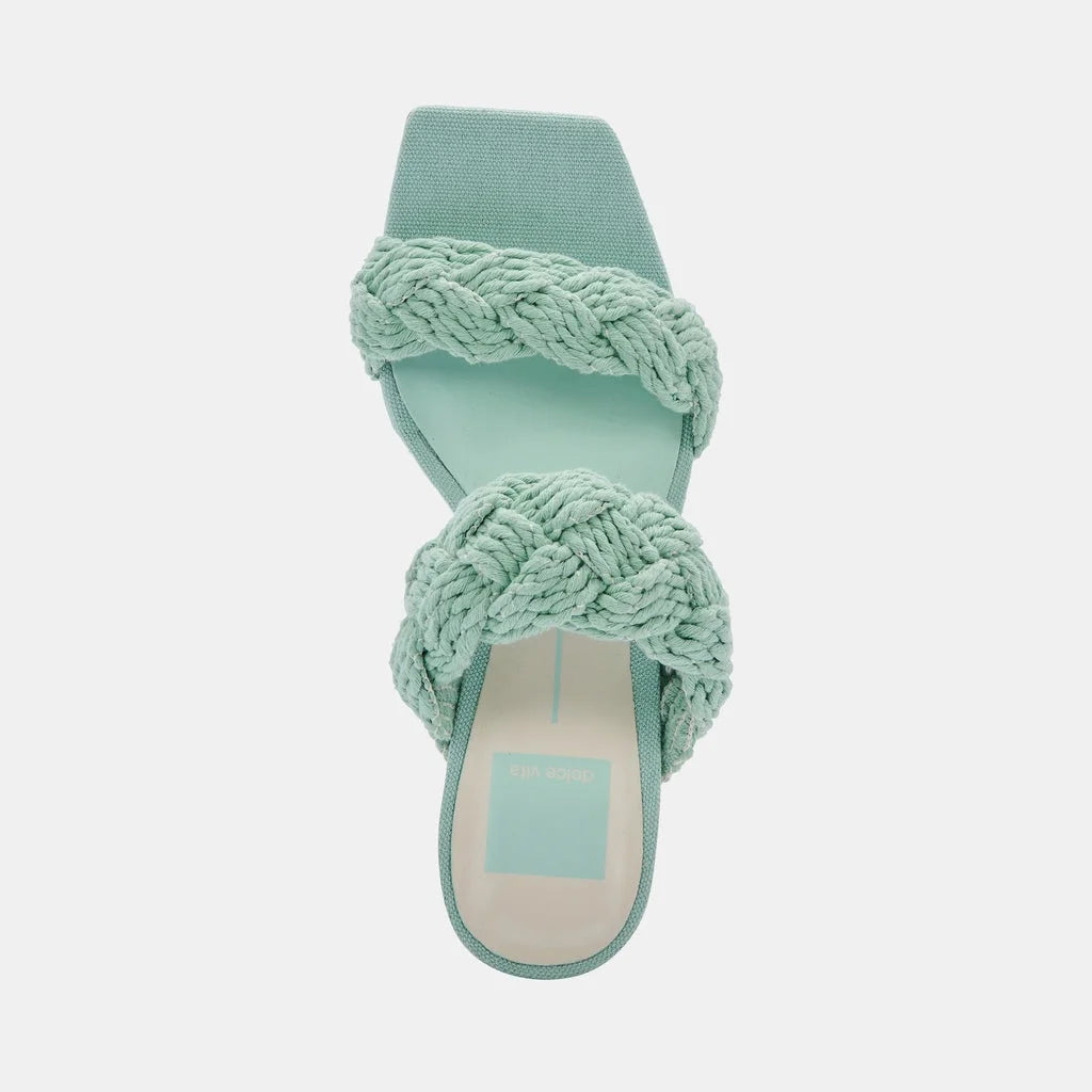 Play 11) Open Slip Mint On Sandals Rope (Mint Toe Dolce Block Dress Vita Squared Heeled Rope,