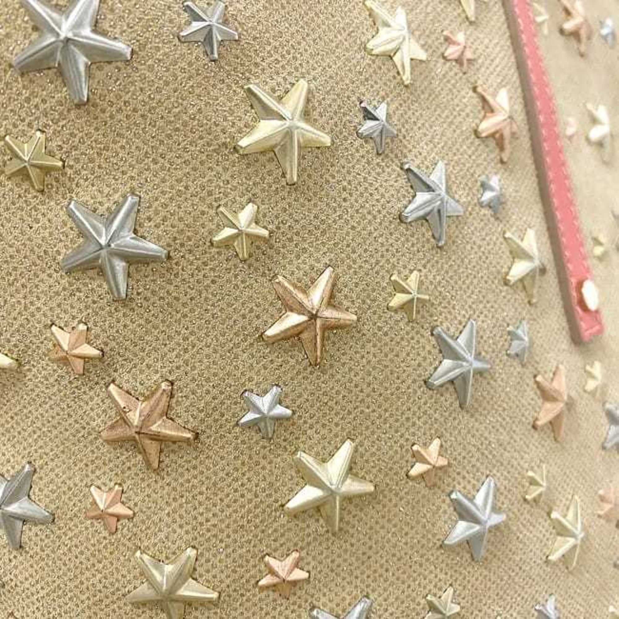 (Good) Bag Star Choo Leather Canvas Pre-Owned Silver Jimmy Sarah Studs Beige Women's Tote Pink