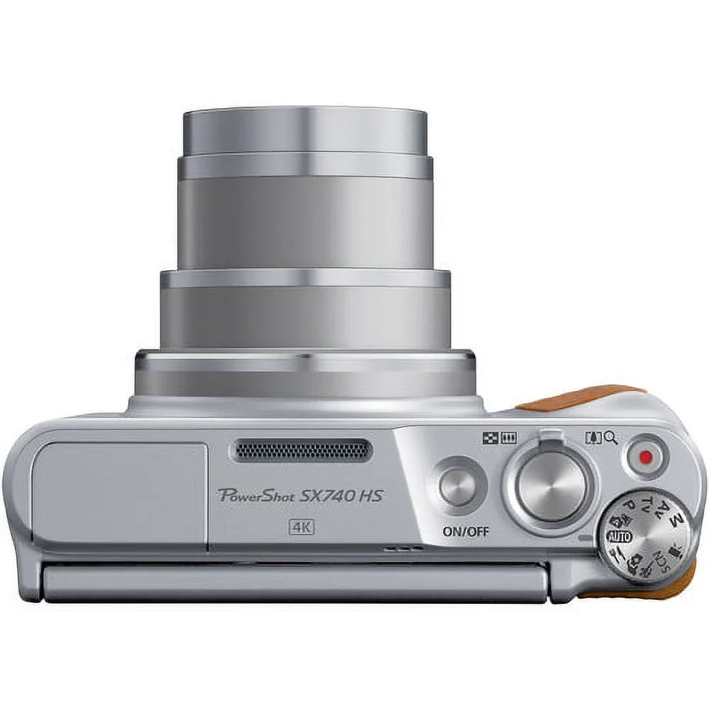 Case 64 (Silver) Card + Batteries with Camera Tripod Canon + HS Premium + 2 Camera Digital PowerShot SX740 GB