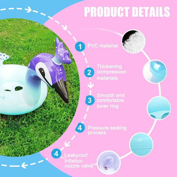 for Fast Peacock Beach Swim Toys Lounge Inch Fun Water 48 Kids Party Raft Designed Valves Game | Float Decorative Glitter Floaties Inflatable with Malai Pool