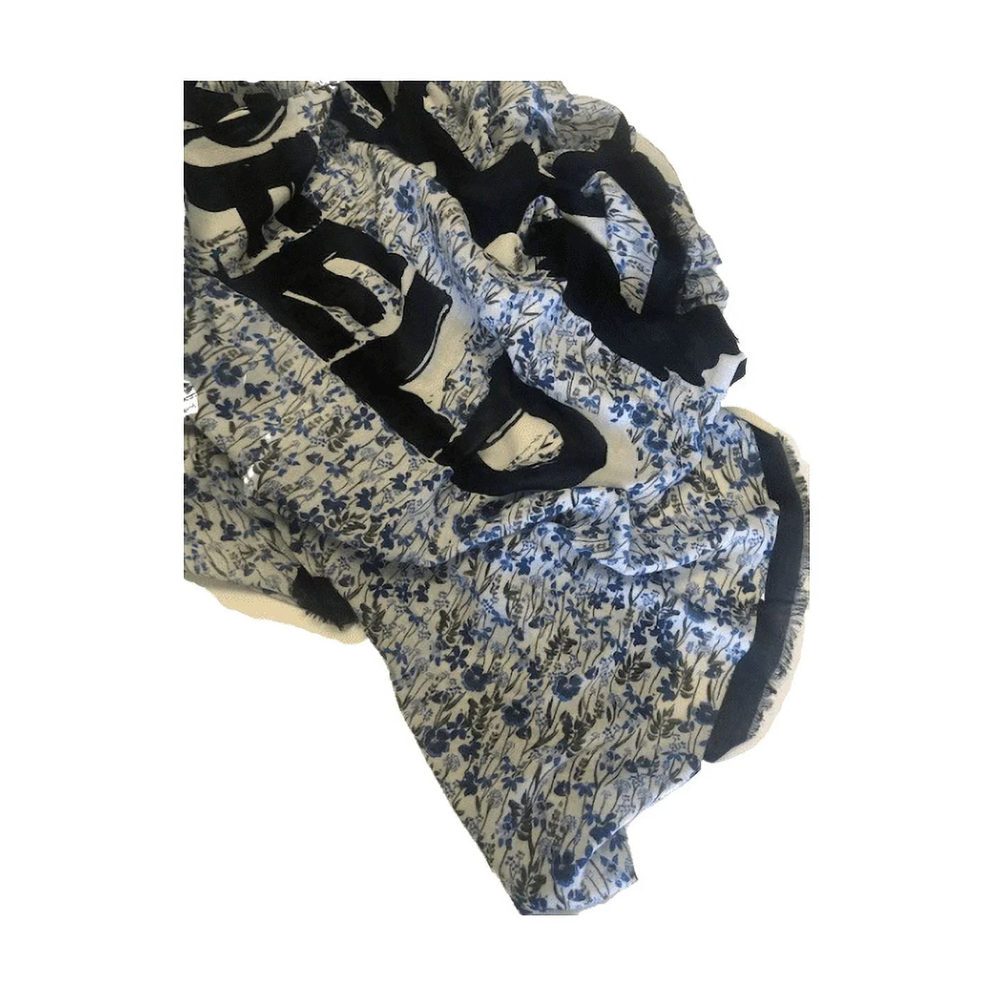 Women's Bluebell Print Karl Size Fringe One Lagerfeld Scarf,