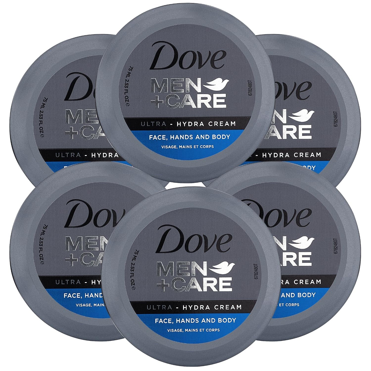 6 2.53 Oz Face, Hands Body Of Care, Men+Care Each. Hydra All Pack Dove And Types, Cream, Skin Ultra
