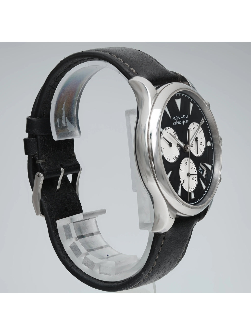 Men Black Watch Steel 3650005 Dial Quartz Movado Heritage