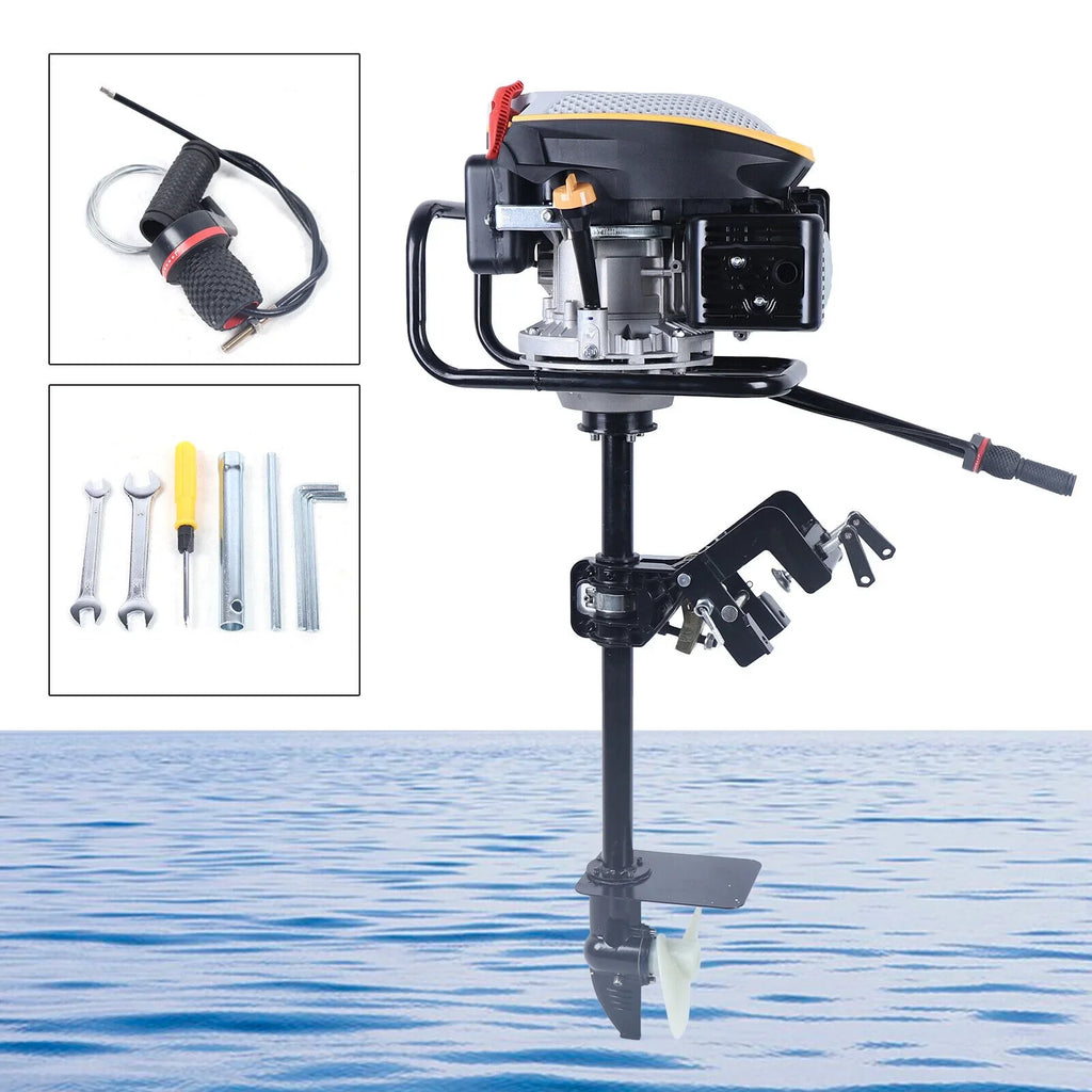 Outboard System Air Propeller Boat Cooling Engine,225CC Duty Boat Engine Outboard Motor YIYIBYUS 4.3KW Motor Heavy Stroke Outboard 4