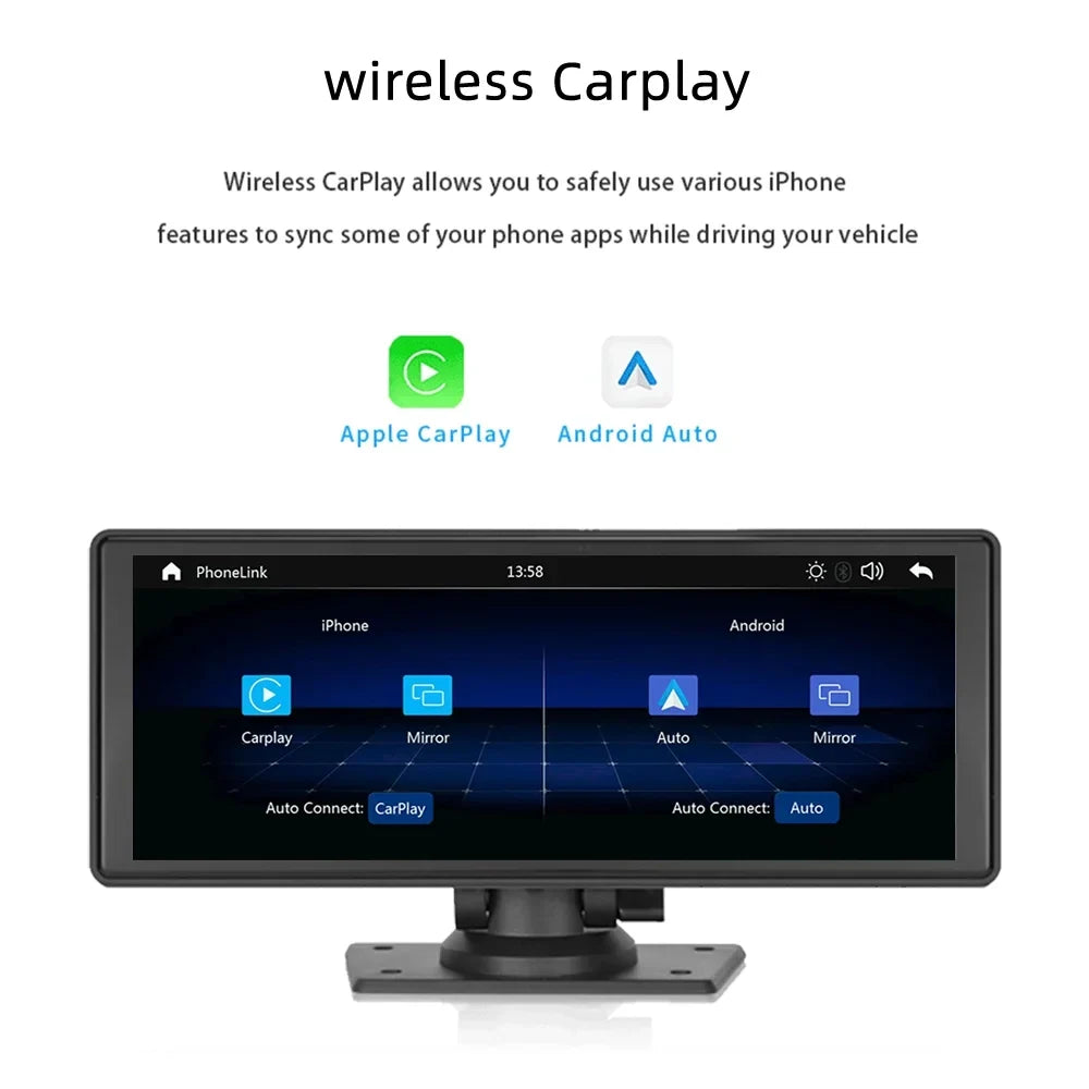 Auto Bluetooth Stereo,Newest Bluetooth/FM Portable Player with Car with Unit Camera Screen Carplay&Android Stereo FM Navigation 9.3 Inch Car Wireless Touch TF Transmitter,AUX, Synchronization/Rear