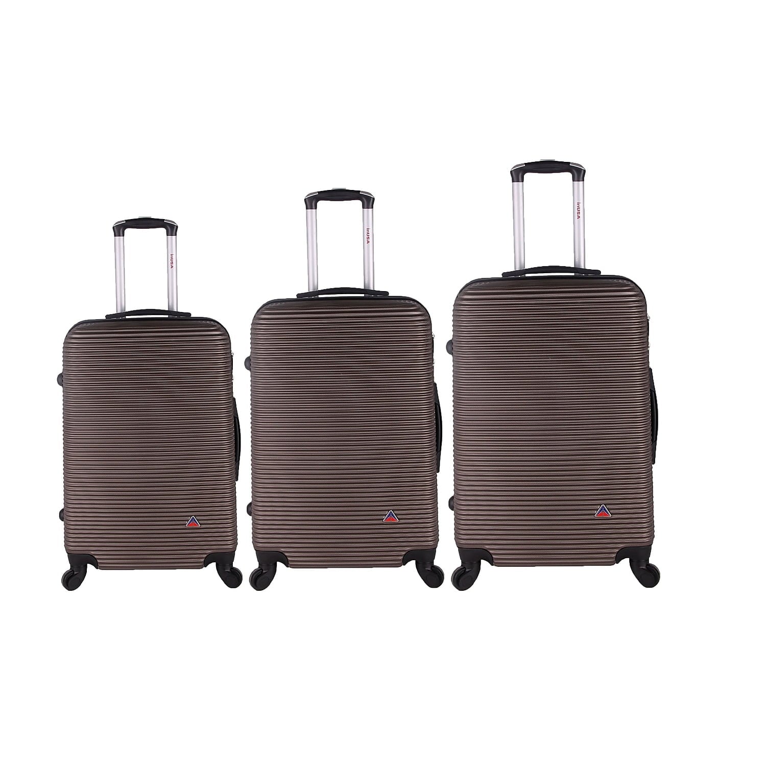 Set Royal (IUROYSML-BRO) Brown InUSA Plastic Luggage 3-Piece
