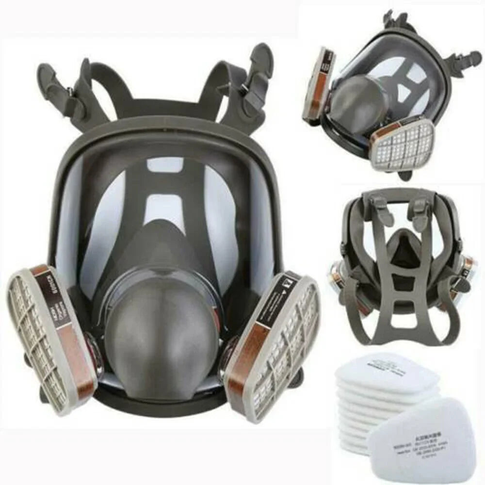 Set Respirator for Gas w/Filters Mask Spraying Face Painting Facepiece Full 6800