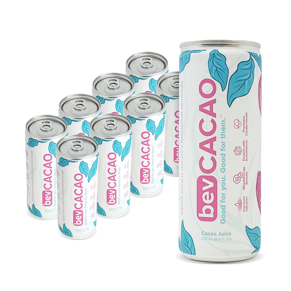 | Cocoa of Electrolytes Antioxidant Healthy Juice 8 Hydration. | Energy Drink| bevCacao Natural Highest the Boost Fruit | Cacao 8.4oz Improves Cans Pack Pod. Superfruit