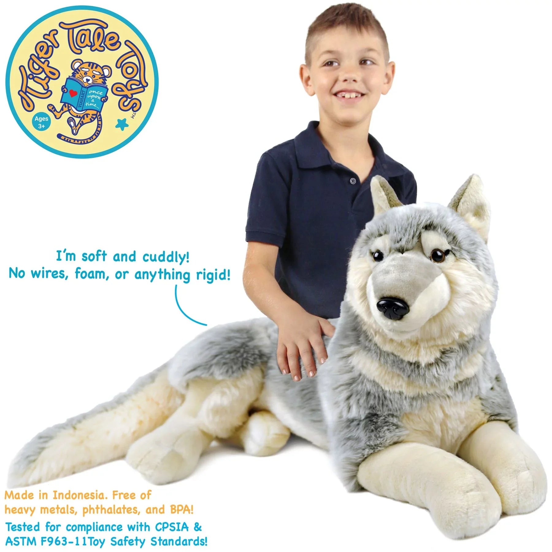 '- - by Stuffed Plush Inch The Including Tiger Winry Wolf Dog Measurement) Tail 27 Tale Toys Animal (Not