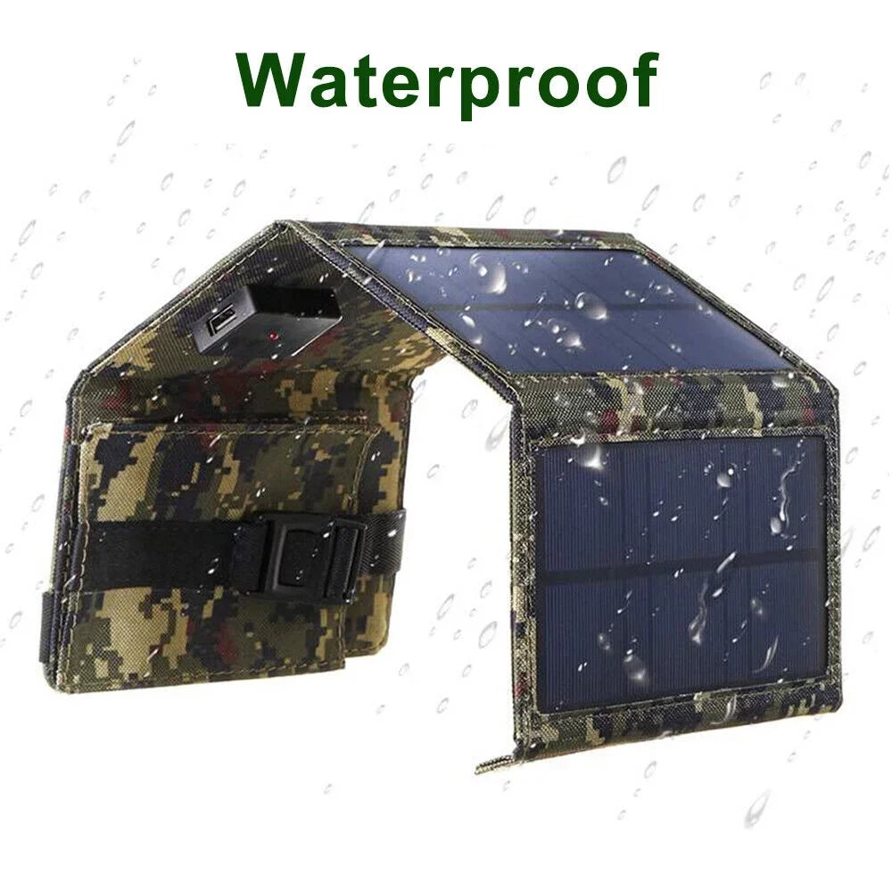 80W Bank Panel Outdoor Solar Camping Paddsun Phone Power Hiking Folding USB Charger