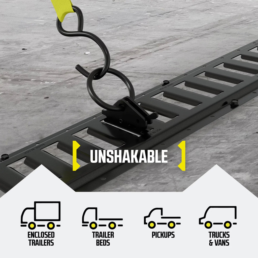 to Track Steel, O E Ring in Cargo E-Track "20 Trailer, Rails Truck, Loads Tie-Down ETrack Tie Van, Pickup" System Anchors Fittings, Down Spring w/ Enclosed/Flatbed TieDown