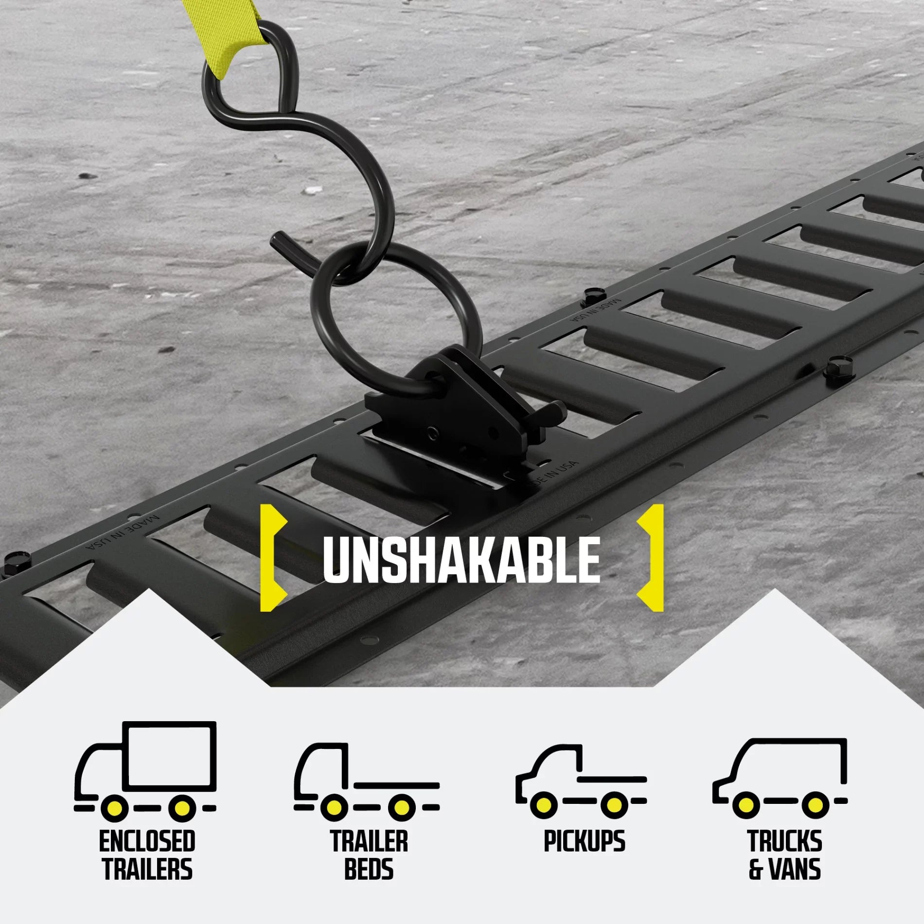 to Track Steel, O E Ring in Cargo E-Track "20 Trailer, Rails Truck, Loads Tie-Down ETrack Tie Van, Pickup" System Anchors Fittings, Down Spring w/ Enclosed/Flatbed TieDown