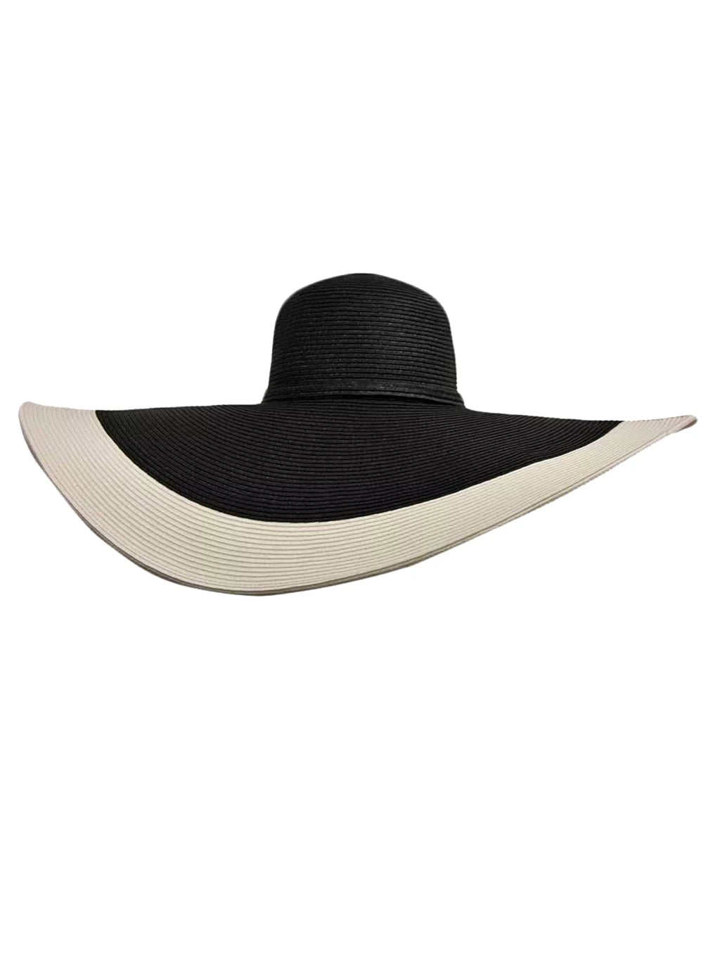 Brim Floppy & Black Hat Wide White With