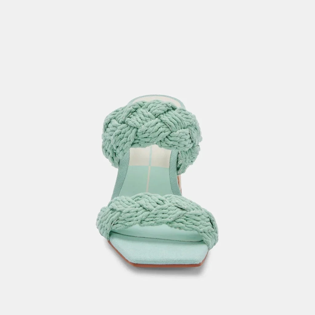Play 11) Open Slip Mint On Sandals Rope (Mint Toe Dolce Block Dress Vita Squared Heeled Rope,