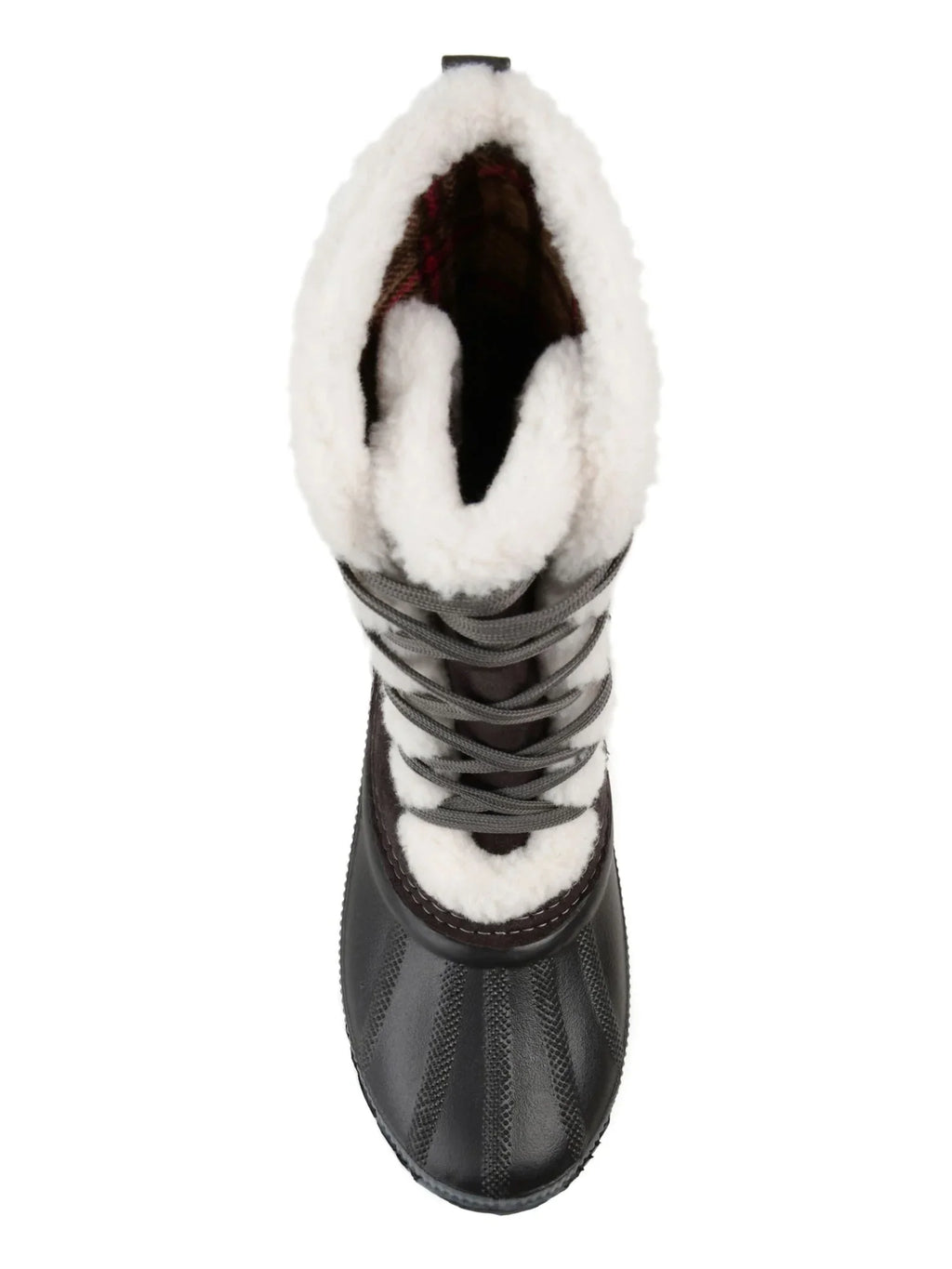 Round Insulated Blizzard COLLECTION Waterproof JOURNEE Boots Lined Snow Fleeced Gray Lace-Up 11 Toe Two-Toned Womens