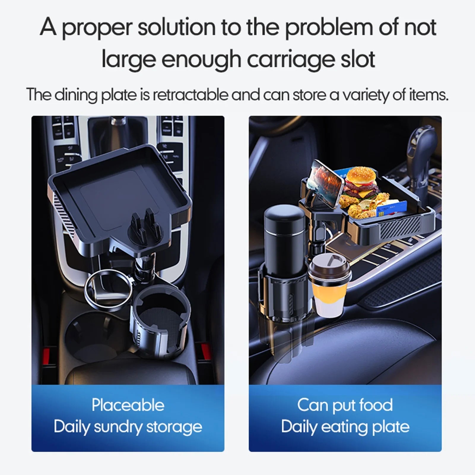 Holder Versatile Multifunctional 4IN1 Tray Holder for Cup Car Dual moobody Storage Rack, and Expander Snack Phones, Tray Cup Drinks