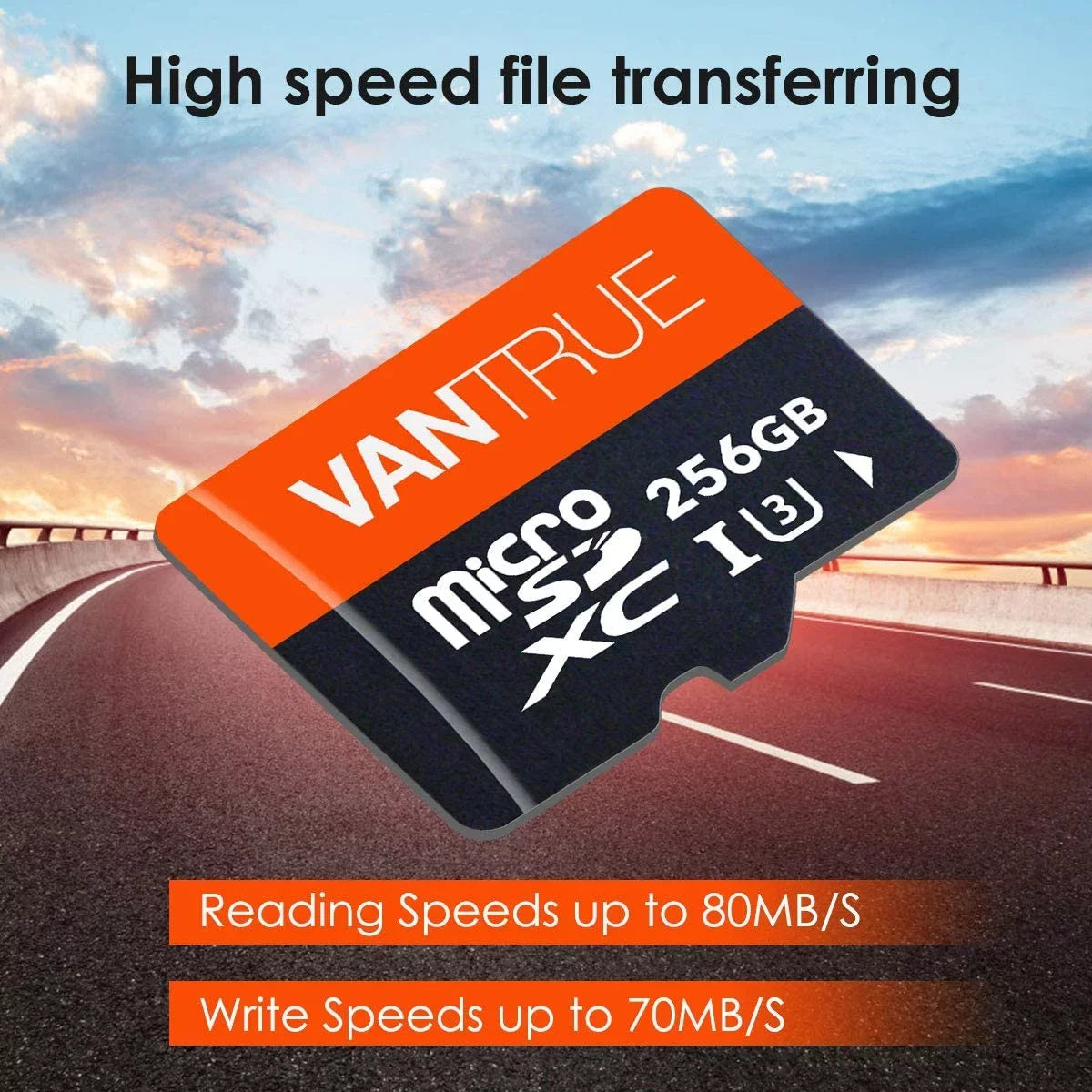 MICROSDXC 10 CARD SD U3 V30 UHD VANTRUE UHS-I 4K (256GB) CLASS