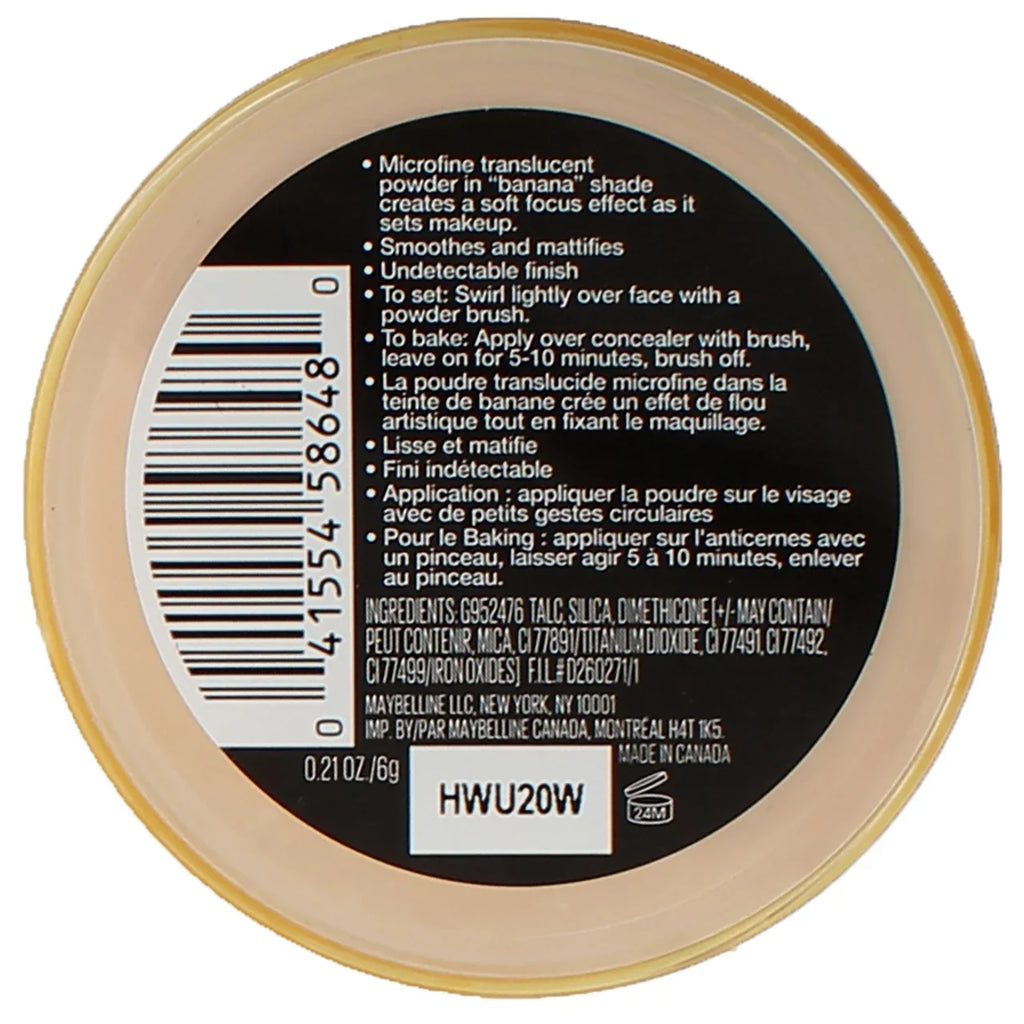 Banana Powder 4) Maybelline Fix Powder, Banana of Loose OZ Makeup 0.21 (Pack Setting Lasting