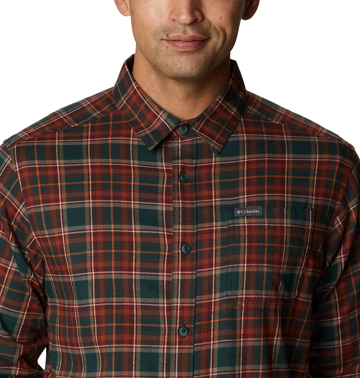 Long III Sleeve Ridge Vapor Spruce Columbia Tartan Mens Shirt X-Large Cs
