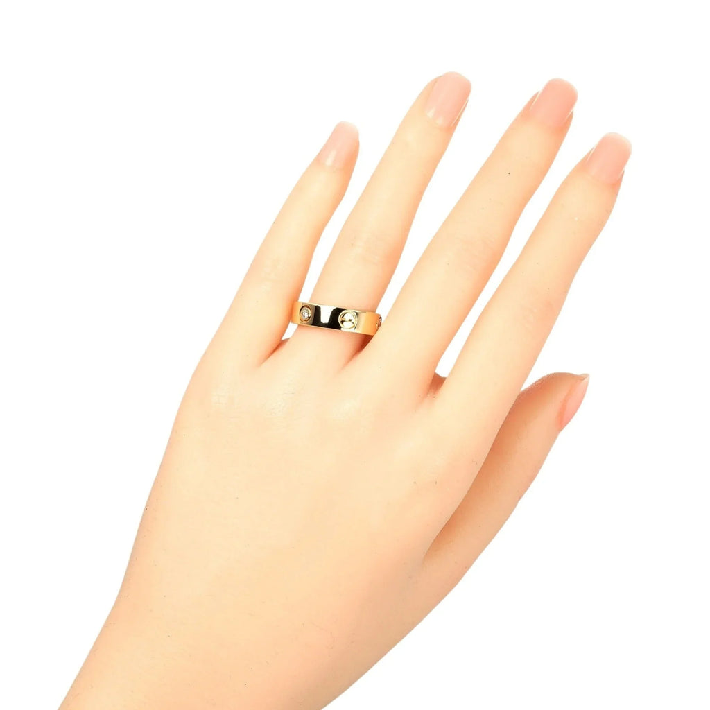 K18 diamond, (Good) half ring, 3P, size I132124019 8.67g, Cartier Pre-Owned 15 yellow approx. Love gold,