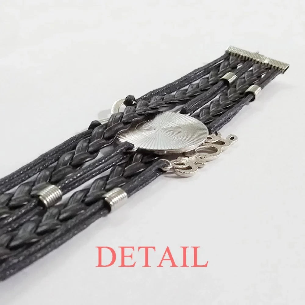 Bracelet Leather Double Set Seriously Hard Worked Hand Designer Wristband Rope Paint Strap