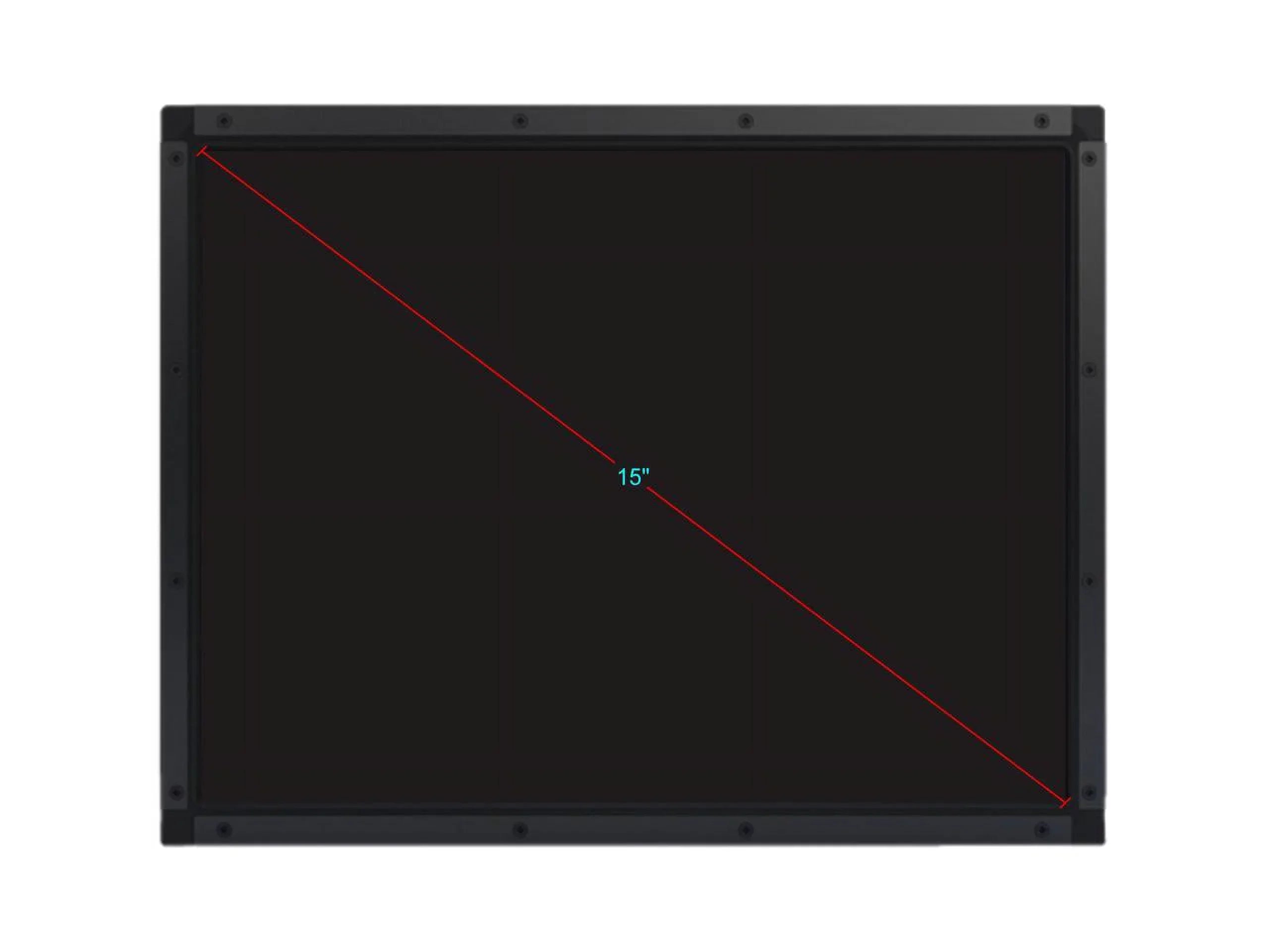 Frame (Rev 1590L AccuTouch Elo Touchscreen Open E326154 15" B) with LCD