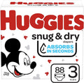 Baby Count HUGGIES Big Size 88 Dry 3 Snug Diapers Pack, and