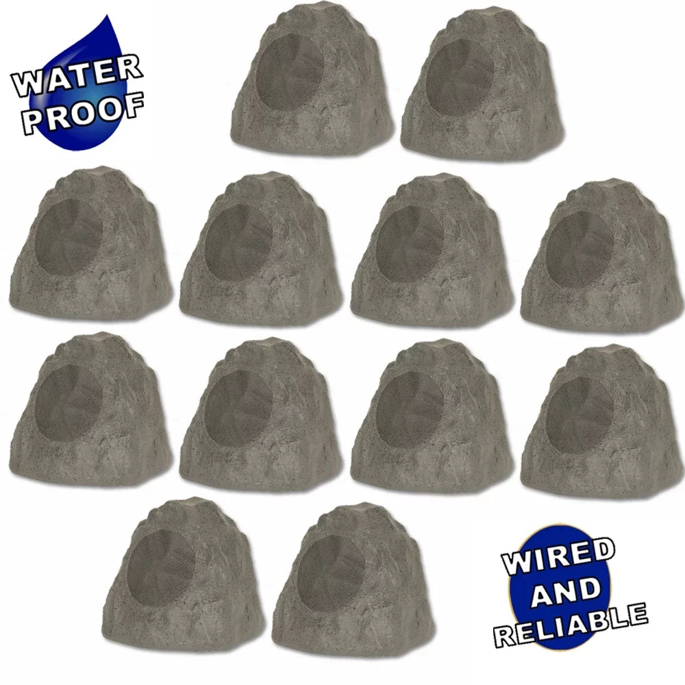 Pool Slate Set Garden 12R8SG Rock 12 for Yard Theater Solutions Deck Speaker Outdoor 8" Spa