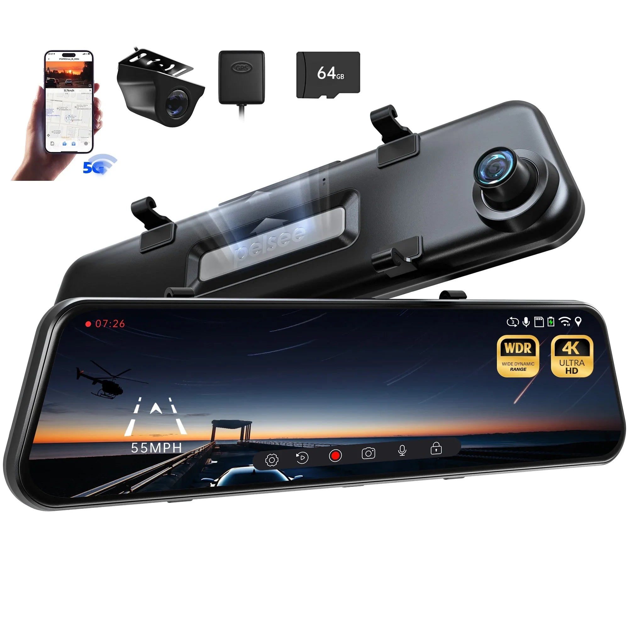 Pro Mirror Cam P12 Dash Pelsee Max
