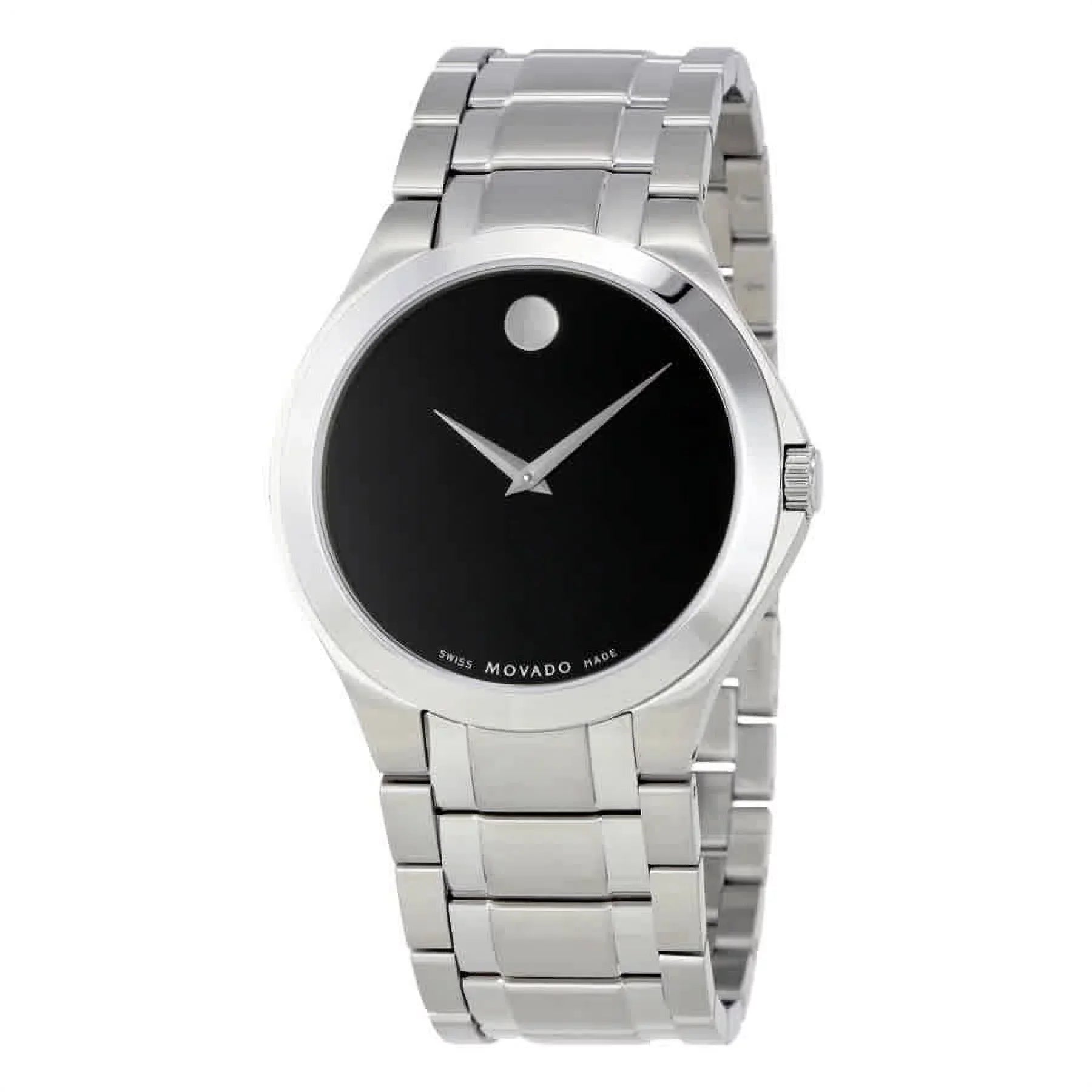 Collection Stainless Black Dial 0606781 Movado Men's Steel Watch