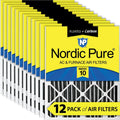 Pleated 12 Carbon Nordic 20x20x2 Pure Plus Air 10 Filters Pleated Pack MERV