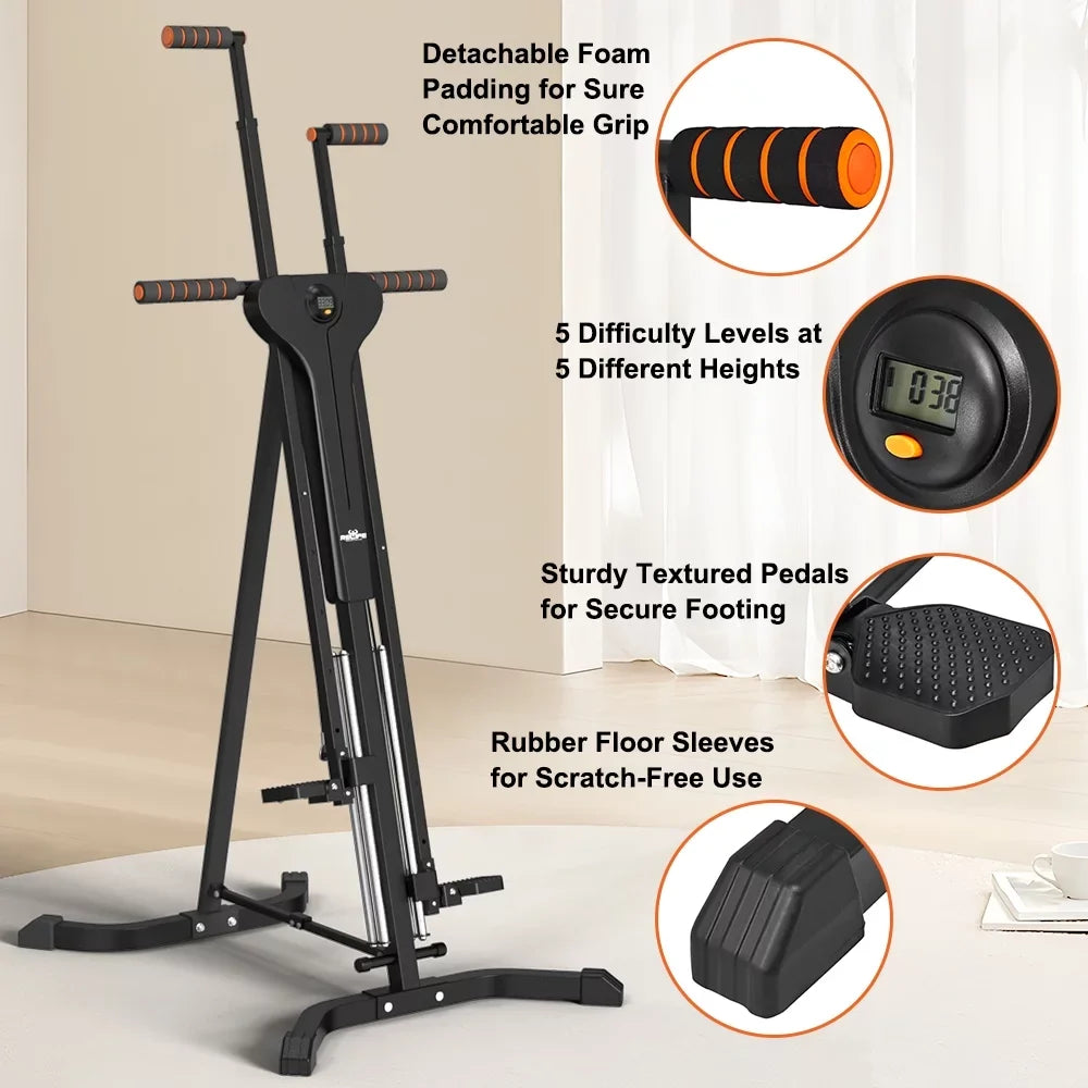 Climber Gym Relife with Adjustable 5 Vertical Machine for Display Home LCD Exercise Levels Sports