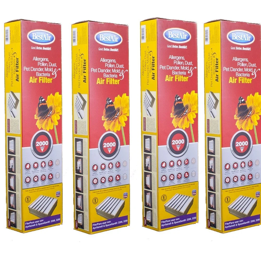 4-Pack 201 Aprilaire 2200 2250 Replacement Space-Gard Filter Model & for Air