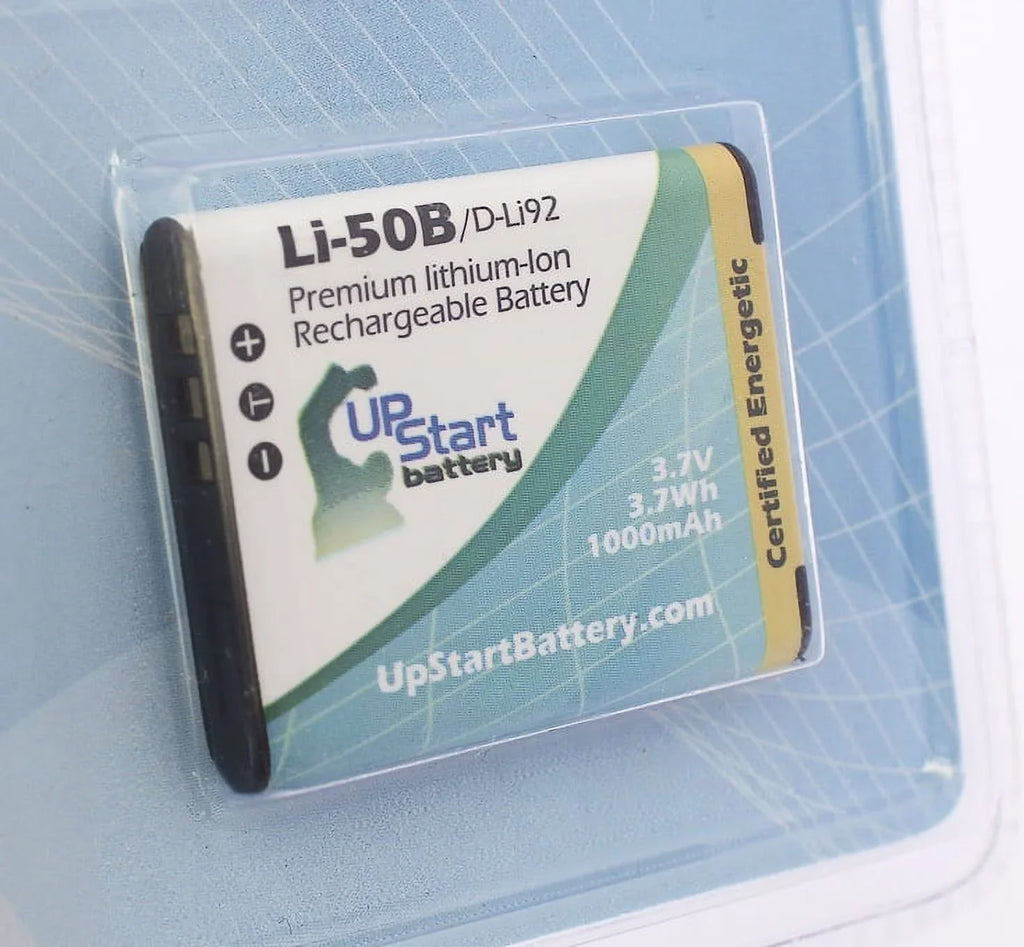 Battery TG-620 Battery Lithium-Ion) UpStart 3.7V, Replacement Camera Digital (1000mAh, LI-50B Pack Olympus 2x for Battery - - Olympus