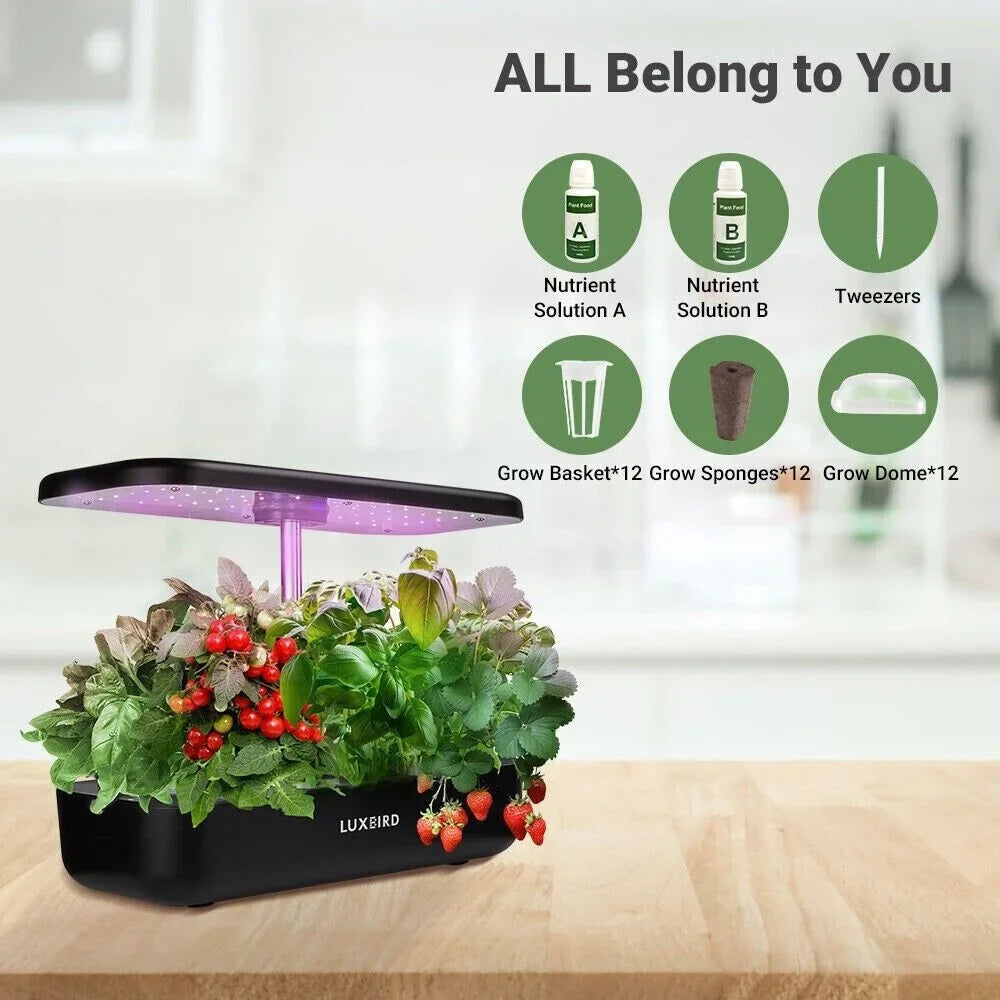 System Hydroponics Kit Germination Grow Indoor Time Garden Growing Light 36W LED