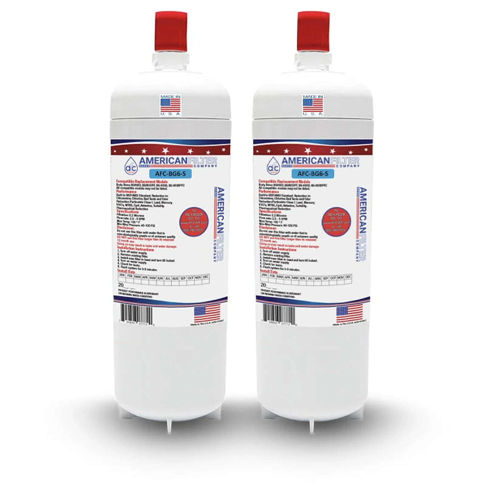 Compatible , Model U.S.A. - in # Made AFC 2 Filters Filter , Brand with AFC-BG6-S Water - ,