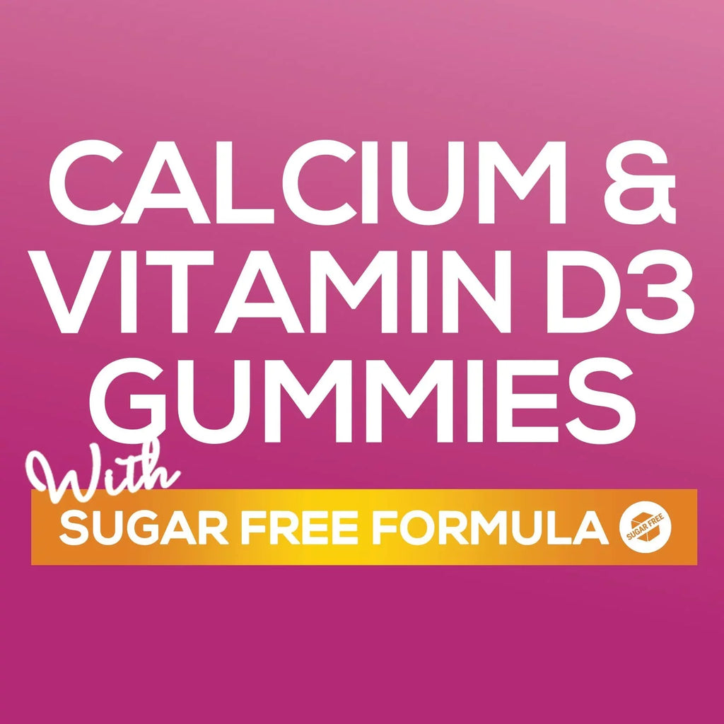 Plus Free & 120 Vitamin Flavor Gummies Chewable - Non-GMO, 400 Health Calcium Chews IU Berry Support, D3, Bone Bites Supplement, Strength Immune Bone Calcium Sugar Gummy Nutrition - Supports