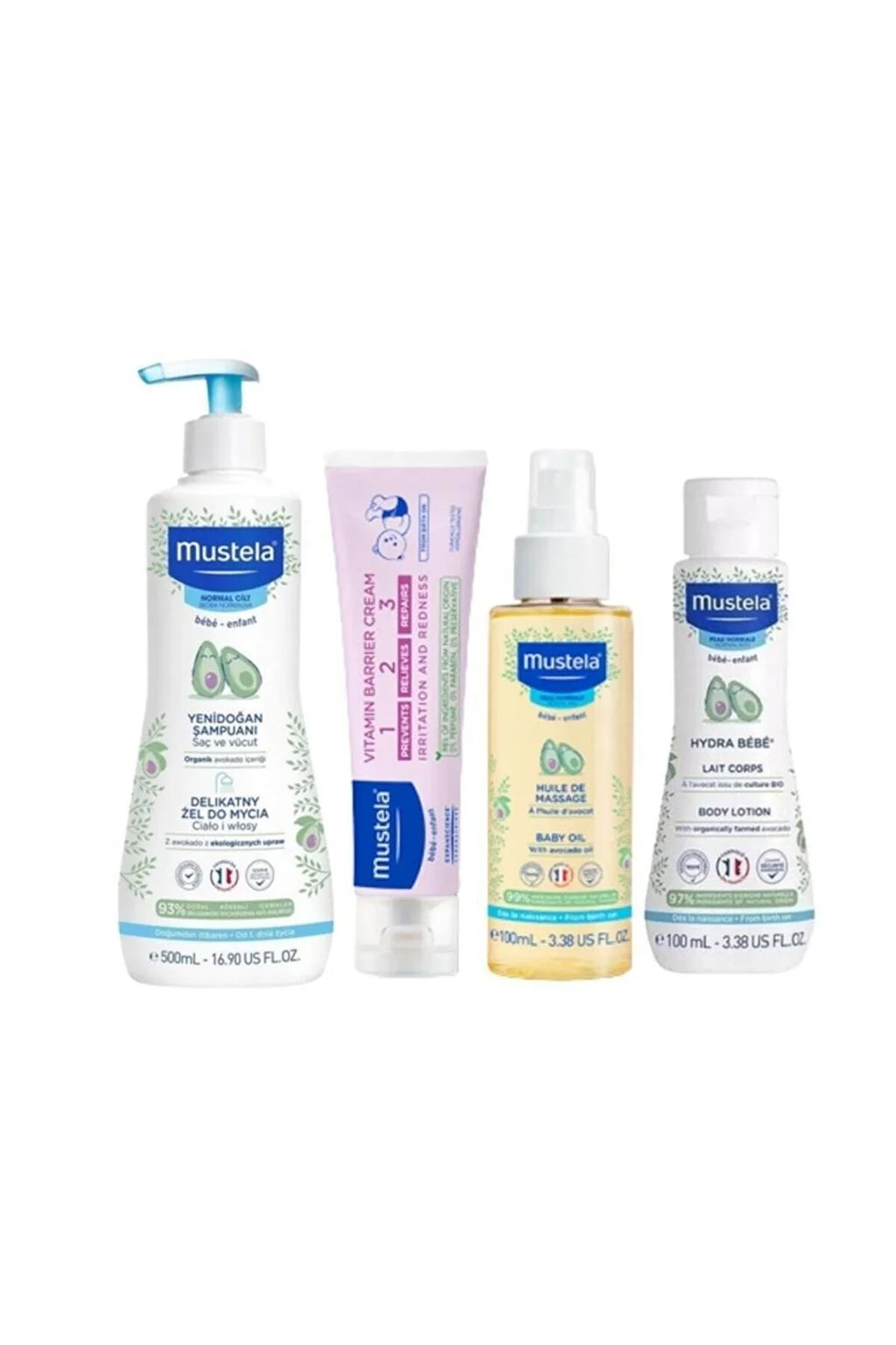 Nappy Newborn Cream Body Lotion, Mustela Massage Care Baby Anti Shampoo, Baby Moisturizer Oil, Hello Baby Set Baby Rash