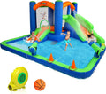 Water Game, Inflatable Hoop, House Water Blower New) House Bounce Water Inflatable (2024 JOYMOR w/Slides, Cannon, Slide 3-6, Ring-Toss Inflatable Slide Bounce Water Air Kid for w/Basketball