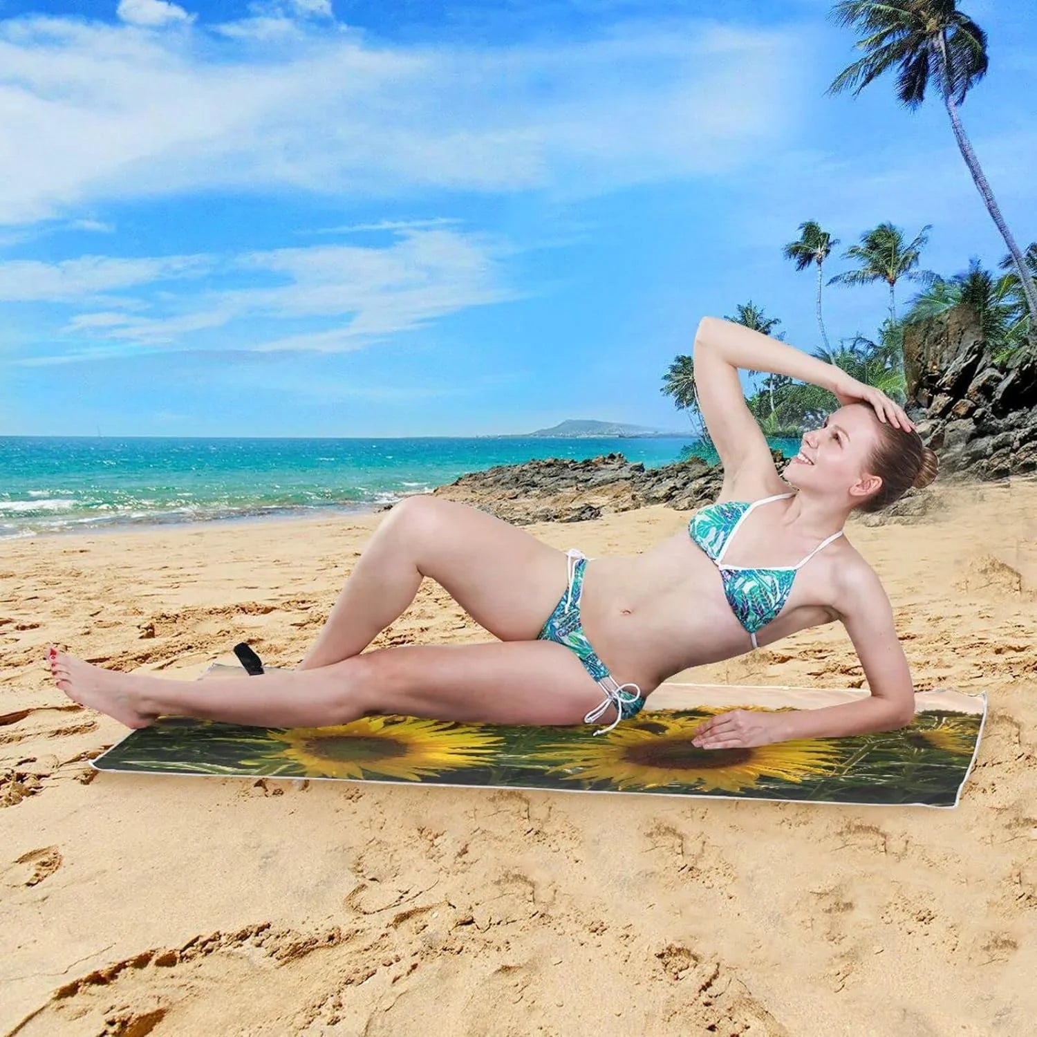 Towel Towels Lightweight Towel Quick Travel for Field Dry Sunflower Swimming Beach Compact Super Holiday（363） Oversized Bestwell - Camping - Absorbent