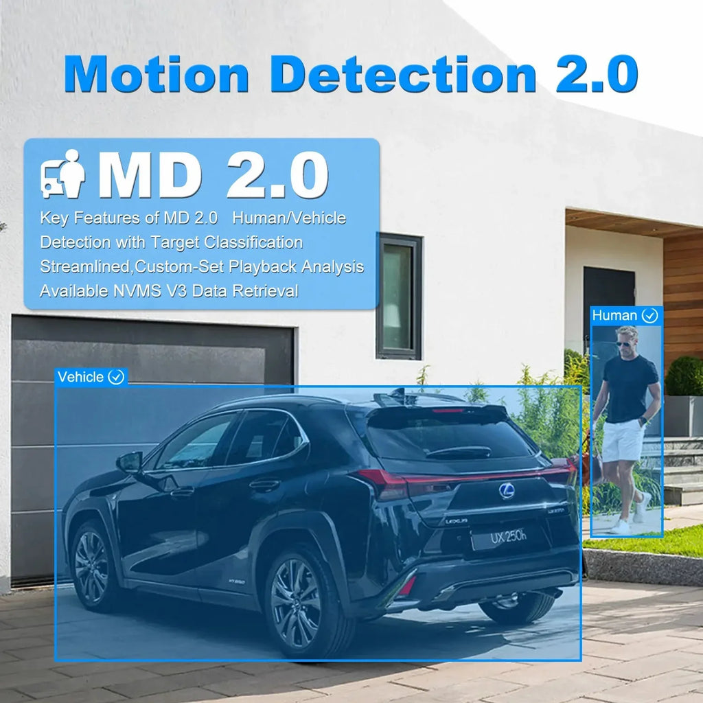 Detection Camera ANPVIZ Support in IP66 Human IP Camera Distance 8MP Mic Built 4X IR 30m H.265 Zoom Vehicle