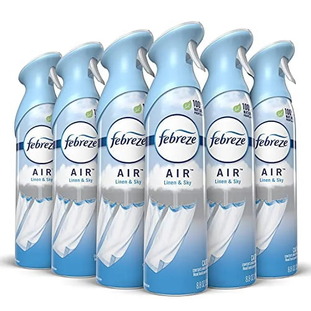 Freshener for (Pack Spray 6) of Odor, Oz Linen Strong Febreze Eliminator Sky and Air & Scent, Odor 8.8